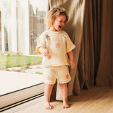 Beach Motif Knitted Tee - Coconut