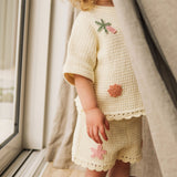 Beach Motif Knitted Short - Coconut