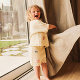 Beach Motif Knitted Short - Coconut