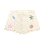 Beach Motif Knitted Short - Coconut