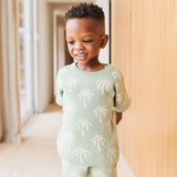 Palm Knit Jacquard Top - Sage