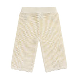 Knit Crochet Daisy Flare Pant - Vanilla