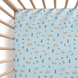 Fitted Cot Sheet - Country Blue
