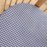 Fitted Cot Sheet - Navy Gingham