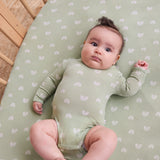 Fitted Cot Sheet - Sage Rainbow