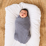Large Stretchy Swaddle - Navy Gingham