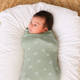 Large Stretchy Swaddle - Sage Rainbow