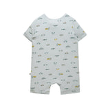 Day Or Night Onesie Short Sleeve - Blue Haze Cars