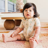 Day or Night Onesie Short Sleeve - Palm Sunset