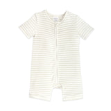 Day or Night Onesie Short Sleeve - Sage Stripe