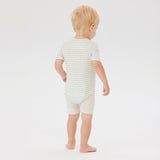 Day or Night Onesie Short Sleeve - Sage Stripe