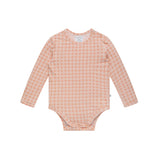 Comfy Bodysuit Long Sleeve - Heart Gingham