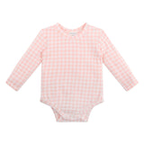 Comfy Bodysuit Long Sleeve - Petal Gingham
