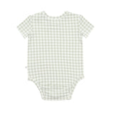 Comfy Bodysuit Short Sleeve - Sage Gingham