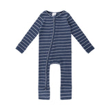 Waffle Day Or Night Onesie - Navy Stripe