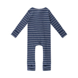 Waffle Day Or Night Onesie - Navy Stripe