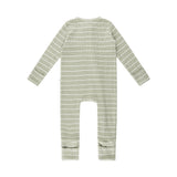Waffle Day Or Night Onesie - Sage Stripe