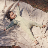 Waffle Day Or Night Onesie - Sage Stripe