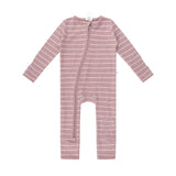 Waffle Day or Night Onesie - Woodrose Stripe