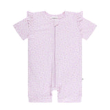 Day or Night Short Sleeve Frill Onesie - Frangipani