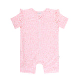 Day or Night Short Sleeve Frill Onesie - Hibiscus