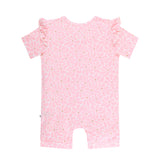 Day or Night Short Sleeve Frill Onesie - Hibiscus