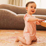 Day or Night Short Sleeve Frill Onesie - Hibiscus