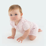 Day or Night Short Sleeve Frill Onesie - Orchid Bloom