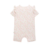 Day Or Night Short Sleeve Frill Onesie - Spring Blossom