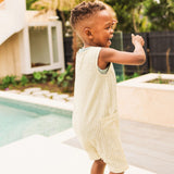 Sleeveless Woven Shortall - Sage