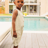 Sleeveless Woven Shortall - Sage