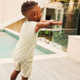 Sleeveless Woven Shortall - Sage