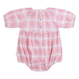 Long Sleeve Bubble Woven Romper - Check