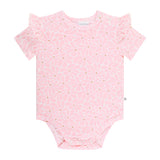 Frilled Short Sleeve Bodysuit - Hibiscus
