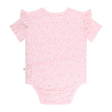 Frilled Short Sleeve Bodysuit - Hibiscus