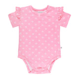 Frilled Short Sleeve Bodysuit - Seashell Pink
