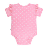 Frilled Short Sleeve Bodysuit - Seashell Pink