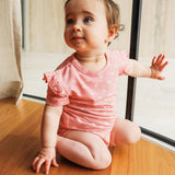 Frilled Short Sleeve Bodysuit - Seashell Pink