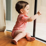 Frilled Short Sleeve Bodysuit - Seashell Pink