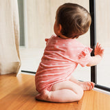 Frilled Short Sleeve Bodysuit - Seashell Pink