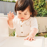 Woven Embroidered Short Sleeve Shirt - Coconut