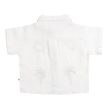Woven Embroidered Short Sleeve Shirt - Coconut