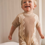 Slouchy Mesh Knit Romper - Shell