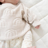 Rainbow Decorative Knit Jumper - Oatmeal Rainbow