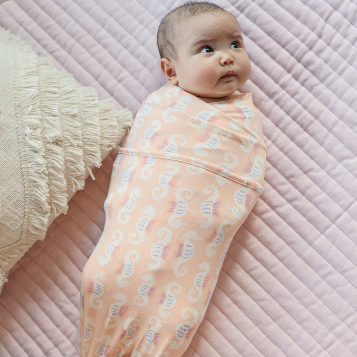 Large Stretchy Swaddle - Seahorse