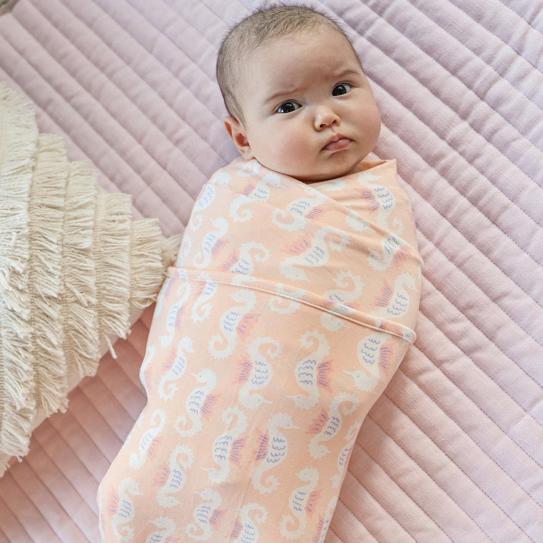 Large Stretchy Swaddle - Seahorse