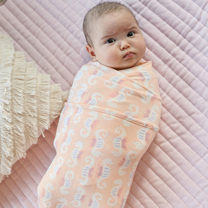 Large Stretchy Swaddle - Seahorse