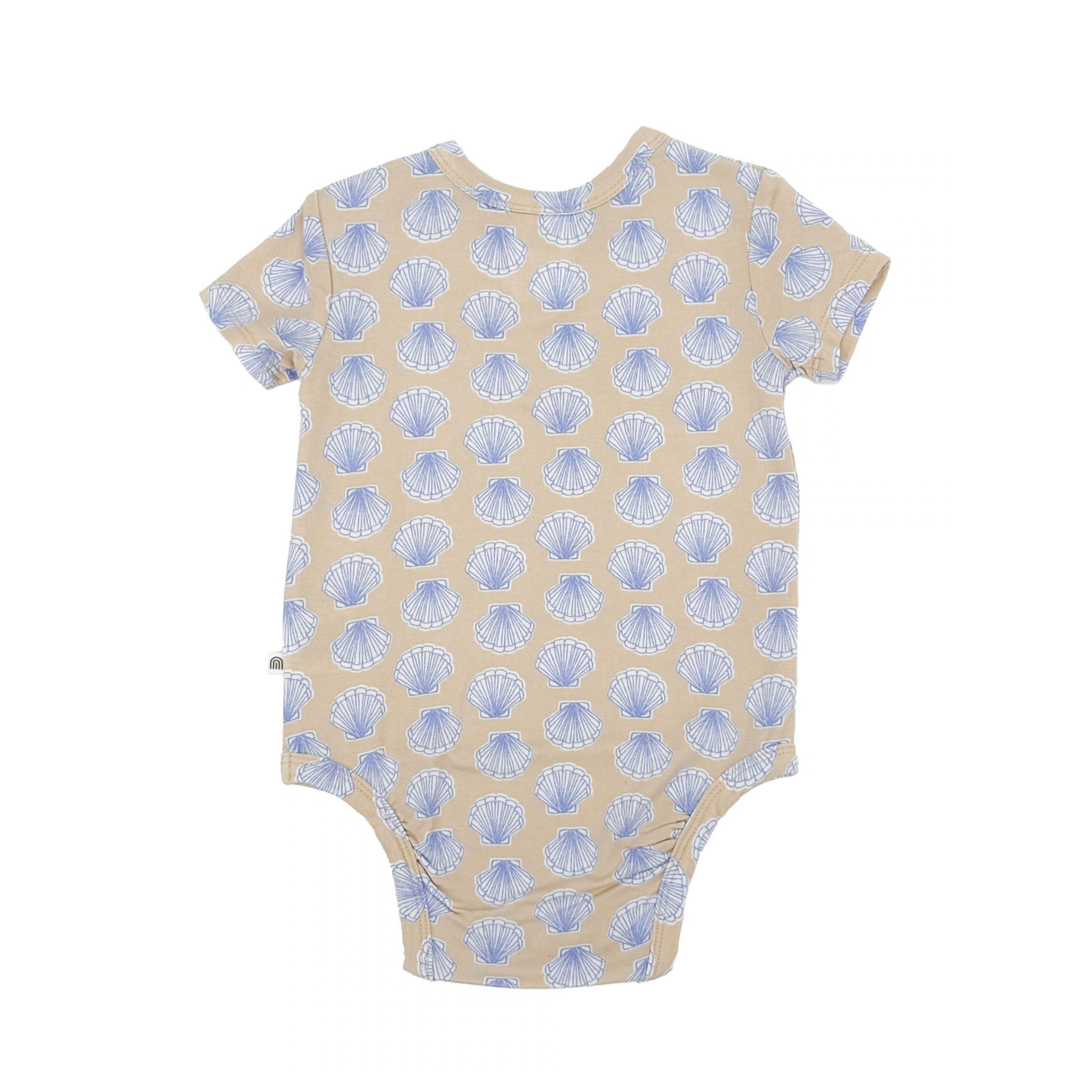Comfy Short Sleeve Bodysuit - Seashell Blue