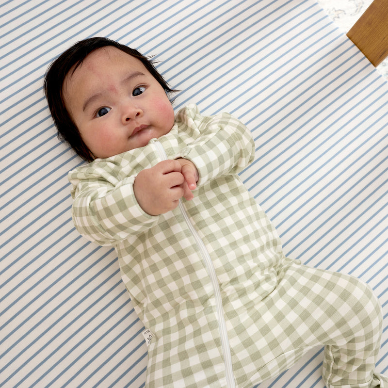 Fitted Cot Sheet - Dusk Blue Stripe