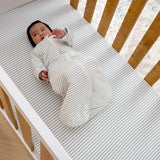 Fitted Cot Sheet - Dusk Blue Stripe